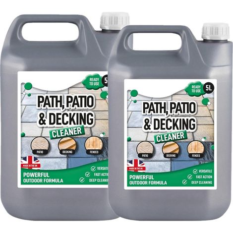 2 x 5L Patio & Decking Cleaner Removes Dirt, Grime & Stains Ready To Use