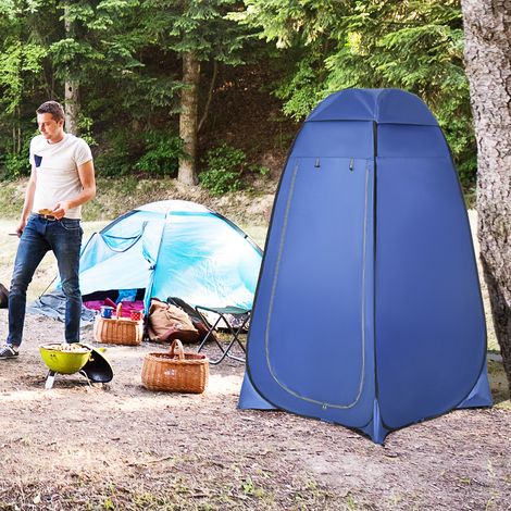 Tente de douche pliable Outsunny, cabine de toilette portable avec sac de transport, fenêtre, cabine d'essayage mobile, tente de toilette, cabine d'essayage privée, tente d'appoint, tente de rangement