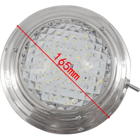 Marine stainless steel dome ceiling light, 3-inch and 5-inch LED lights for RV living room ceilings, gold yacht light accessories - 5-inch silver hand-operated light - ceiling light (1/4)
