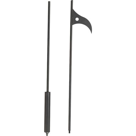 Tisonnier en acier de 101,6 cm (40 pouces) de long, amovible, pour foyer extérieur, feu de camp, poêle à bois et usage intérieur. (1/5)