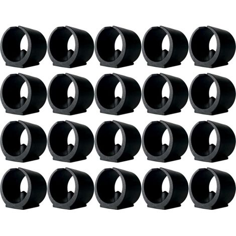20 Embouts de Chaise Noirs pour Tube Rond 22 mm – Patins Forme U avec Ergot à Clipser pour Pieds de Meuble et Plots