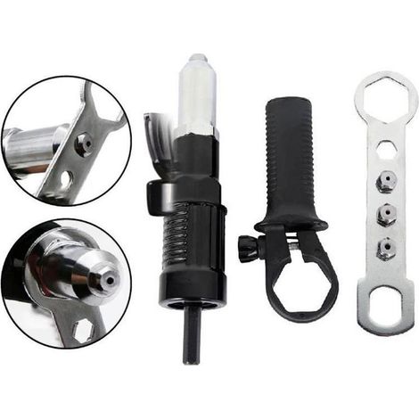 Pistolet Riveteuse Électrique avec Adaptateur, Pince à Rivets Pop pour Rivetage Pneumatique et Manuel (1/4)