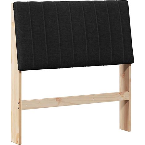 Cabecero tapizado Negro 90 cm Madera de pino macizo vidaXL