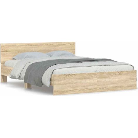 Maison Exclusive - Estructura de cama con cabecero roble Sonoma 1