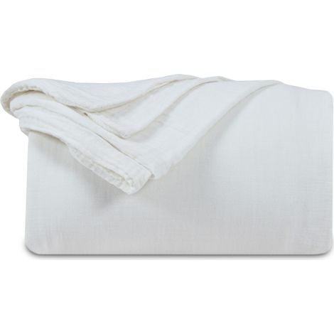 Housse de couette gaze de coton écrue 200x200 cm (1/5)