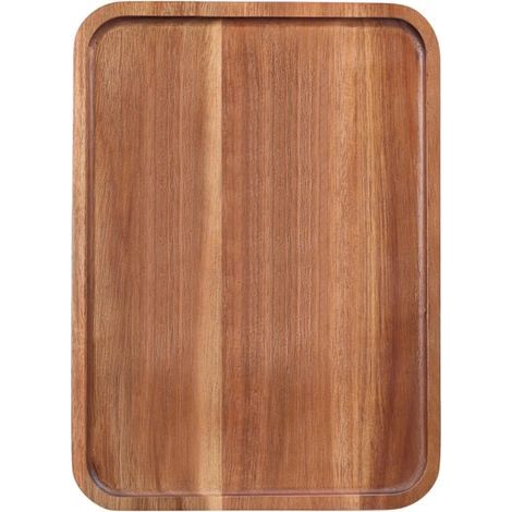 Grandes assiettes en bois pour dîner, planches à découper pour apéritif, plateaux rectangulaires en bois d'acacia, décoration intérieure, plateaux à fromage, en-cas [co] (1/5)