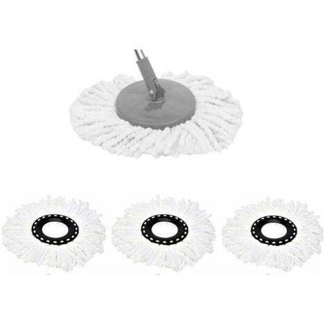 Lot de 3 recharges de têtes de vadrouille de rechange de qualité supérieure pour recharges en microfibre de vadrouille magique rotative à 360° (1/5)