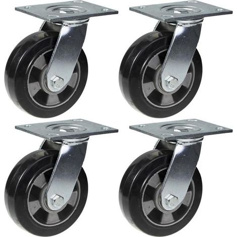 Casters - EC2802 - Black Rubber - Swivel - 152mm x 50mm (1/4)