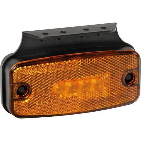Luce ingombro con catarifrangente e staffa - 4 Led - 12/24V - Arancio (1/3)
