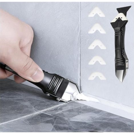 Kit de calfeutrage silicone 3 en 1 : couteaux à mastic multi-usages, grattoir d'angle pour salle de bain. (1/5)