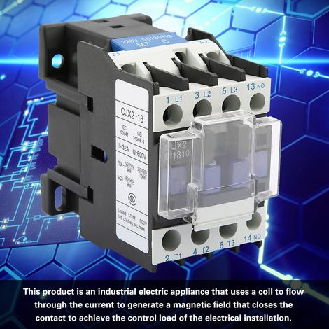 Contacteur électrique industriel AC 220V 18A CJX2-1810, sensibilité élevée, usage professionnel (1/5)
