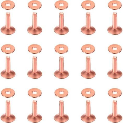 Lot de 50 Rivets et Bavettes en Cuivre 10x3.3x12mm pour Accessoires en Cuir et Artisanat