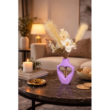 Vase Imprimé en 3D en Forme de Cœur pour Fleurs Séchées et Artificielles, PLA Durable - PANGIVO