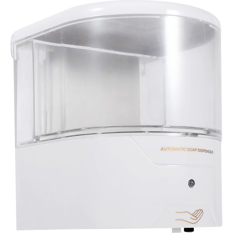 Automatischer, wandmontierter Seifenspender, 600 ml, weißes ABS, berührungsloser Infrarotsensor (1/5)