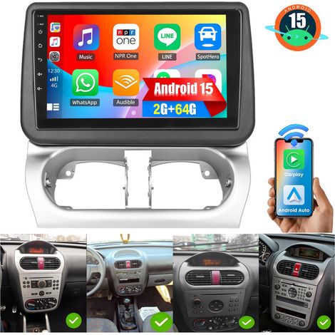 Android 15 Auto-radio GPS WiFi RDS pour Opel Corsa C Combo Tigra Twintop 32/64G - 2+64G (1/5)