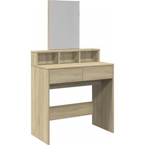 Maison Exclusive - Schminktisch mit Spiegel Sonoma-Eiche 80x41x14
