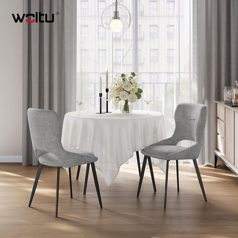WOLTU Sillas, juego de 2 sillas de comedor, sillas de cocina, chenilla, gris (1/5)