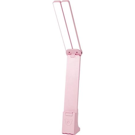 Lampe de bureau enfant LED rechargeable rose, portable compacte pour lecture, éclairage large, usage maison ou bureau, sans fil, petite lampe de table lumineuse. (1/2)