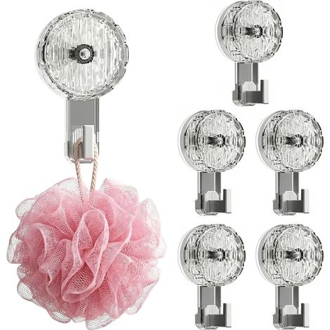 6 ganci a ventosa super resistenti, riutilizzabili, ideali per il bagno e la cucina. (1/5)