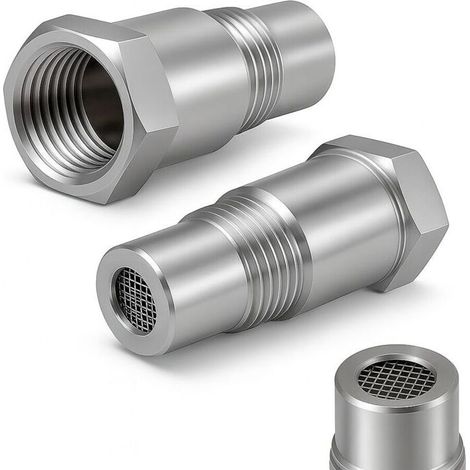 Prolongateur de capteur O2 en acier inoxydable M18x1.5 2PCS avec CEL fixe - Adaptateur capteur d’oxygène pour le retrait des lumières du moteur de vérification, adaptation universelle pour les applica (1/5)