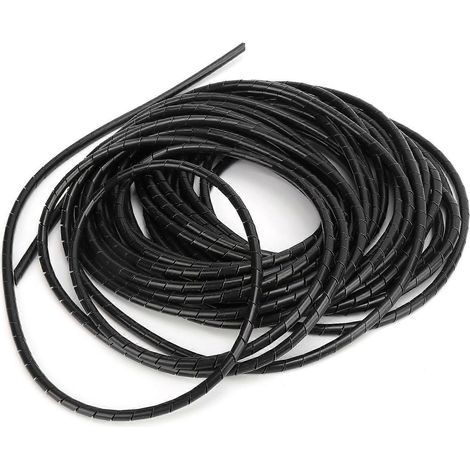 Spiralkabelaufwicklung, flexibler Kabelorganisator, schwarz, für die Verkabelung im Computerraum, Φ10-7,5 m