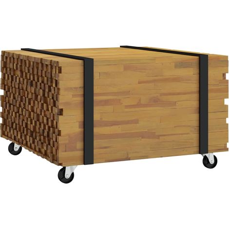 Couchtisch Braun 60 x 60 x 38 cm Massivholz Teak vidaXL