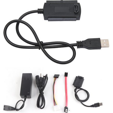 Adaptateur USB 2.0 vers IDE SATA, kit convertisseur 3-en-1 pour disque dur, prise US 100-240V (1/5)