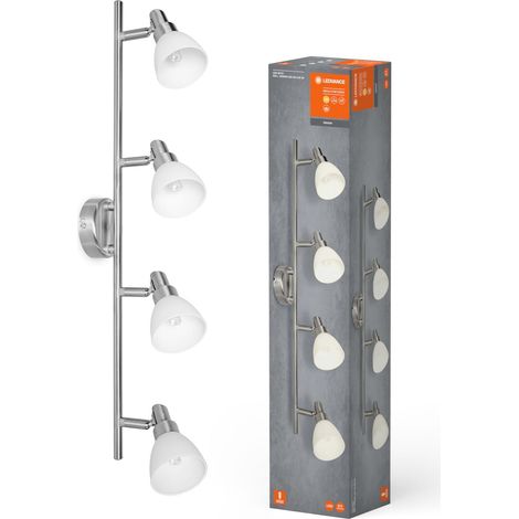 LED Projecteur, projecteur à 4 lampes en aluminium, adapté aux murs et plafonds intérieurs, lampes G9 remplaçables 2W incluses, blanc chaud (2700K), SPOT G9 4x2W (1/4)