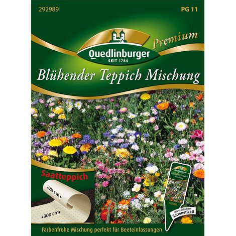 Quedlinburger Saatgut – Tapis fleuri en mélange – Tapis de semis, fleurs basses, pour env. 0,6 m², 25-30 cm (1/2)