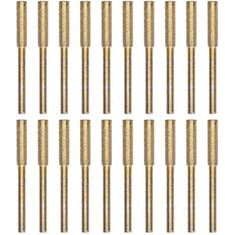 20-teiliges Kettensägen-Schärfset mit rotierenden Schleifköpfen, goldfarben, 4,8 mm