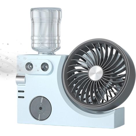 Ventilateur brumisateur portable, rechargeable par USB, idéal pour le bureau, la chambre à coucher, le dortoir d'été ou le bureau. (1/5)