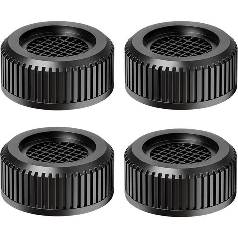 Patins anti-vibrations pour machine à laver - Pieds amortisseurs et antidérapants (noirs, ronds, monocouches) (1/5)