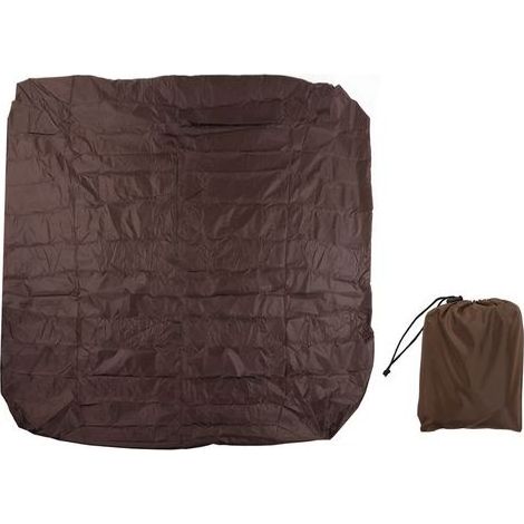 Housse anti-poussière pour baignoire extérieure, taffetas de Polyester enduit d'argent 190, imperméable, source chaude, Quadrate, bain spa, imperméable, 210x210x30cm, marron (1/5)