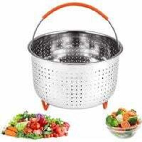 Cesta vaporera de acero inoxidable, cestas de cocina para ollas y sartenes, inserto para cocinar verduras y alimentos, 6 L, plateada