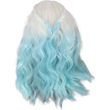 Perruque pour Poupée 1/6 Couleur Dégradé Bleu Bouclée Élastique Haute Qualité DIY Décor Remplacement Cheveux (1/5)