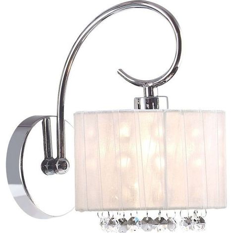 Italux Span - Applique Cromo 1 Luce con Paralume Cristallo, attacco E14 (1/2)