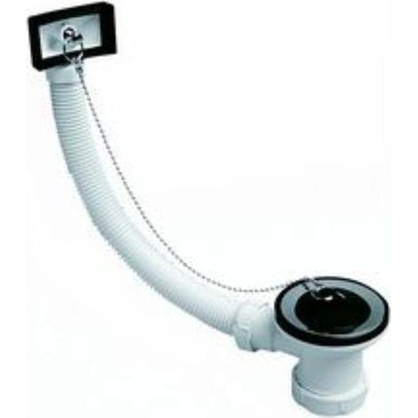 FPLUS valvula fregad.c/reb.inox 70 v-11 40mm , Válvula de desagüe con rebosadero para fregadero con tapón y cadenilla. Salida de 40 mm. El rebosadero es flexible, de forma rectangu