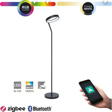 Piantana Contemporanea Marghera-Z Acciaio Nero 4 Luci Led Integrato 4W (1/4)