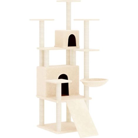 Rascador para gatos con postes de sisal crema 154 cm vidaXL (1/5)