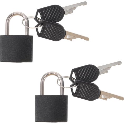 Lot de 2 petits cadenas, mini-cadenas de sécurité pour clés de placards, bagages et autres objets de voyage (1/5)