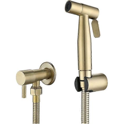 Bidet- und WC-Handbrause aus Edelstahl, Bidet-Handbrause-Set, WC-Armatur-Handbrause (gold)