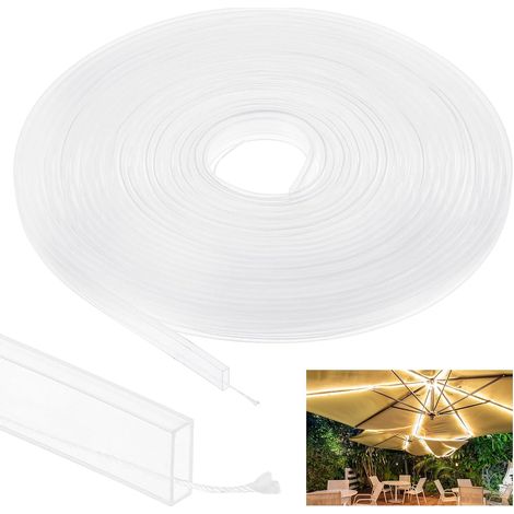Manchon de tube en silicone, 10 m, 10 mm, canal diffuseur LED, flexible et étanche IP67, système de canaux en silicone pour bandes lumineuses LED 3528/5050/5630/3014 (1/5)