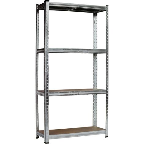 Benson Tools Regal für Lagerung und Organisation, 160x80x40 cm, verzinkter Metallrahmen, 4 verstellbare MDF-Böden, Tragfähigkeit 80 kg pro Ebene, ideal für Garage und Keller
