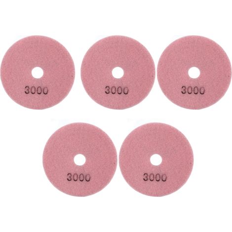 5Pièces Disque Polissage Diamant 4 Pouces Meule Souple Granit Marbre Céramique 3000 Grit (1/5)