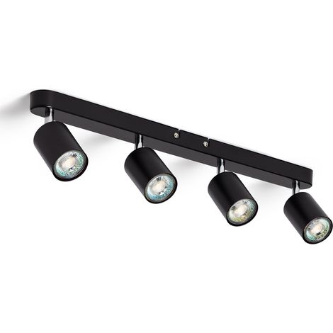 Lámpara de Techo Orientable Metal 4 Focos Albus Black Large Negro
