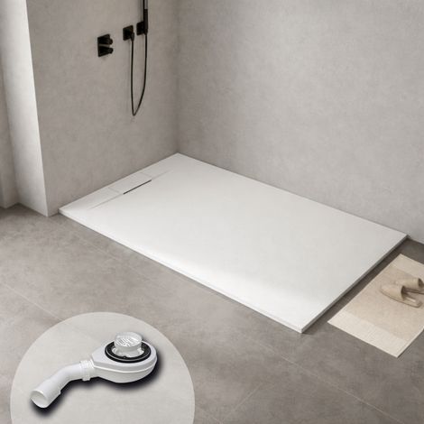 WITEN&NOCK 180x100 cm Design SMC Duschwanne Duschtasse Weiß mit Siphon 90mm