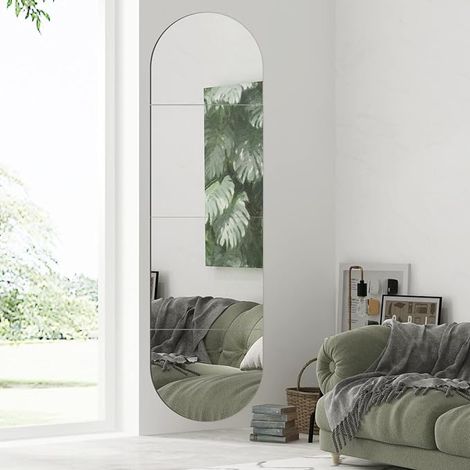 Lot de 4 30 30cm Miroir Adhesif, Miroir Adhesif Mural, Miroirs Autocollant Acrylique, Miroirs Mural Autocollant pour Salon Chambre Porte (1/5)