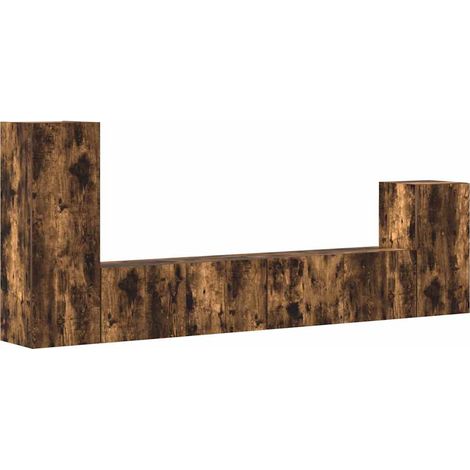 Maison Exclusive - 4-tlg. TV-Schrank-Set Räuchereiche Holzwerksto