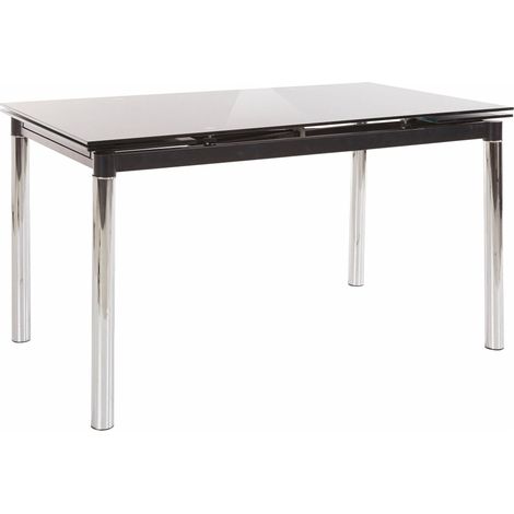 Nelson-Table de salle à manger en noir avec plateau en verre (1/2)