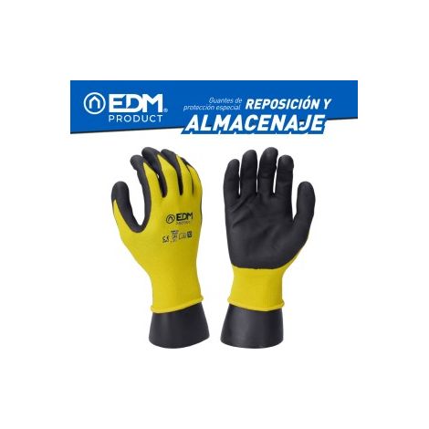 edm Gants de travail jaune taille 8 polyester polyuréthane (1/4)